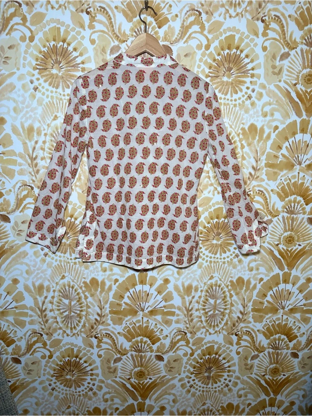 Tory Burch Floral Print Tunic Blouse White Pink 3/4 Sleeve Boho Preppy Top